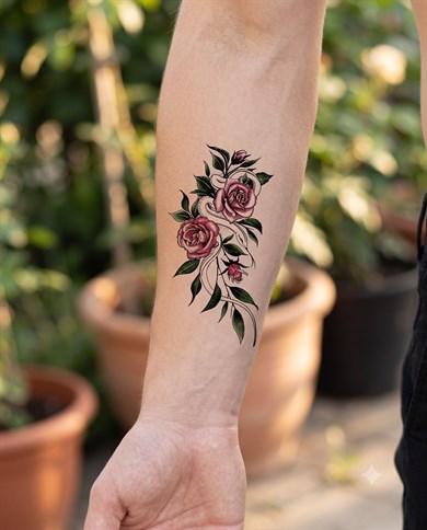 Gül Mini Geçici Dövme Tattoo