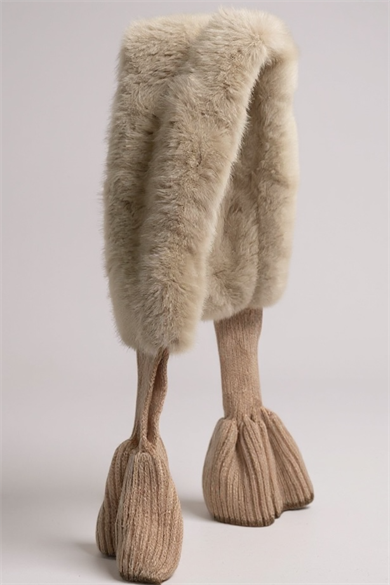 Kahverengi Çocuk Peluş Atkı