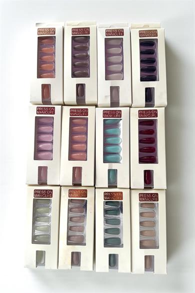 12li Karışık Renk Takma Tırnak Set