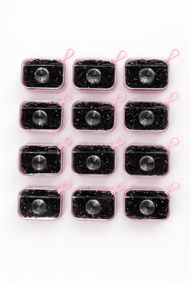 12li Siyah Renk Lastik Toka Set