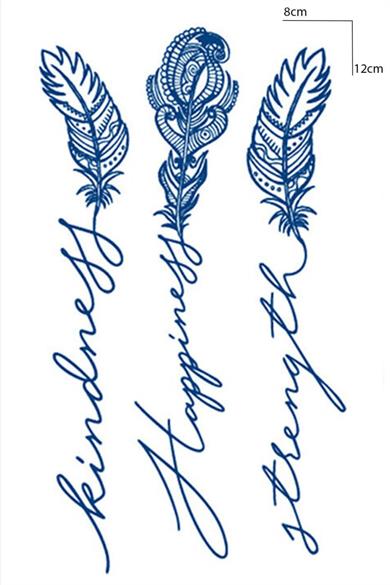 Tüy Figürlü 12 Saat Sonra Kararan Geçici Mini Dövme Tattoo