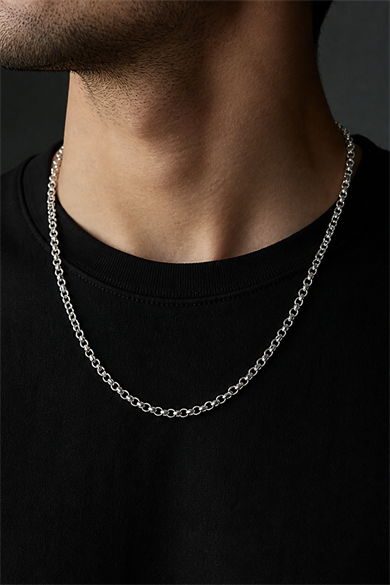 Gümüş Renk Unisex Çelik Kolye