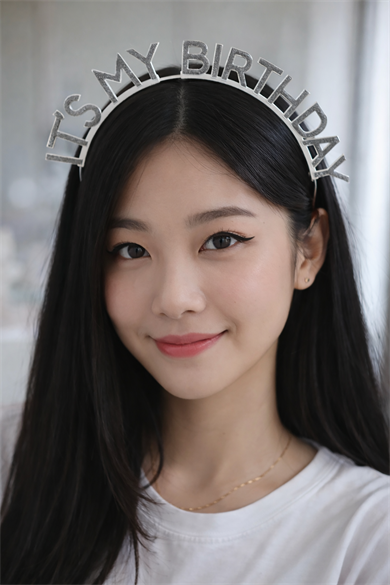 Gümüş Renk Its My Birthday Yazılı Taç