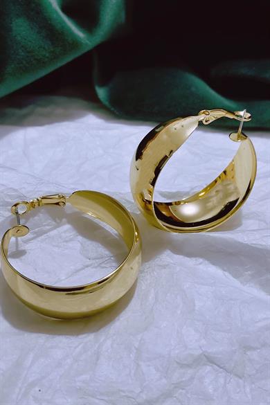 Altın Renk Halka Küpe (Çift)