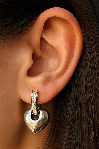 Çift Renk Taş Detaylı YSX Küpe 