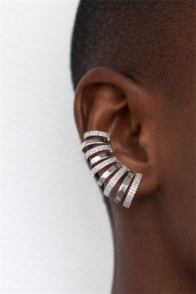 Gümüş Renk Taşlı Tx Kulak Aksesuarı (Tek)