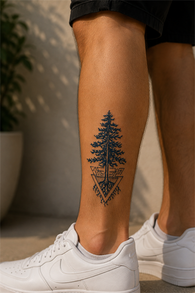 Ağaç Sonradan Kararan Yarı Kalıcı Geçici Dövme Tattoo