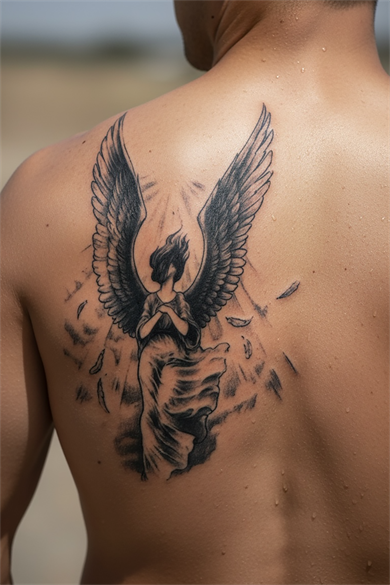 Geçici Melek Figürlü Dövme Tattoo