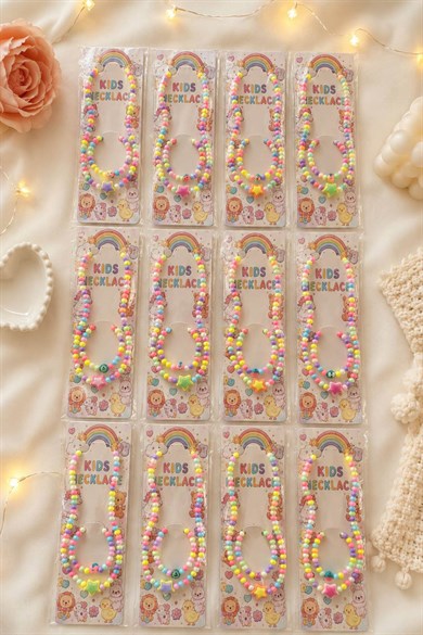 12li Karışık Figürlü Çocuk Kolye/Bileklik Set