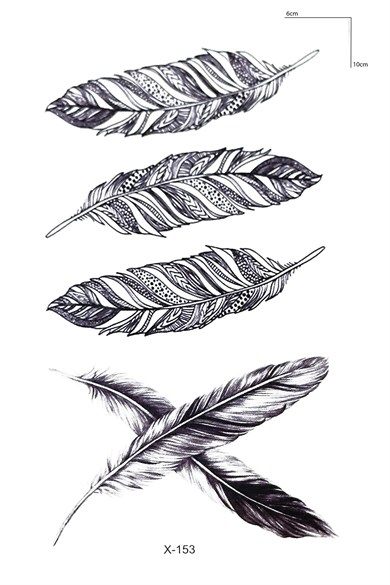 Dörtlü Tüy Mini Geçici Dövme Tattoo