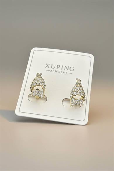 Altın Renk Taş Detaylı Xuping Küpe (Çift)