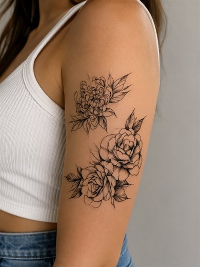  Çiçek Geçici Dövme Tattoo