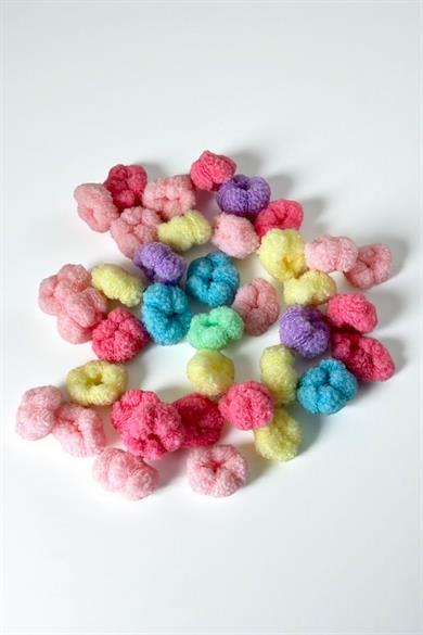 Pembe Renk Kalp Figürlü Kutu Lastik Toka Set