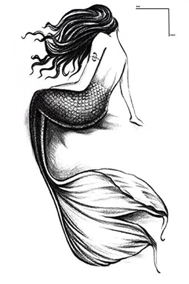 Geçici Deniz Kızı Figürlü Mini Dövme Tattoo