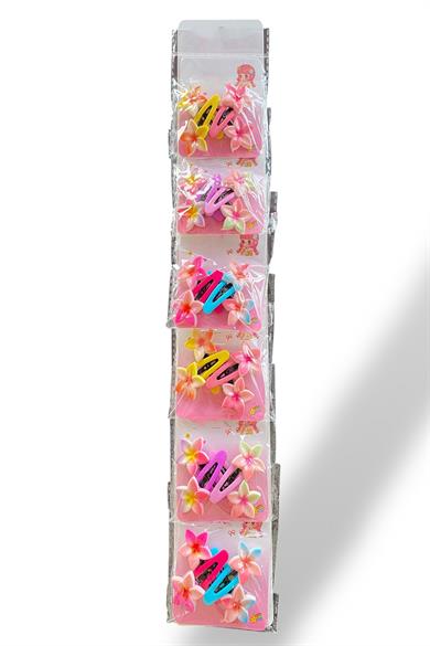 6lı Karışık Renk Lotus Figürlü Yan Toka Set 