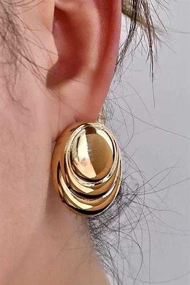 Altın Renk Çelik Küpe (Çift)