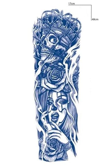 Kız Kurukafa Kol Sonradan Kararan Yarı Kalıcı Geçici Dövme Tattoo