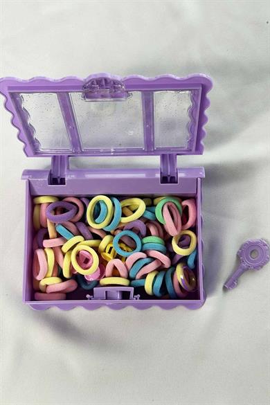 Mor Renk Kutulu Havlu Toka Set