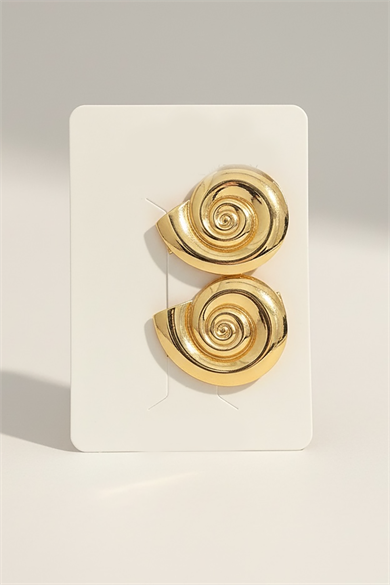 2li Altın Renk Deniz Kabuğu Figürlü Yan Toka