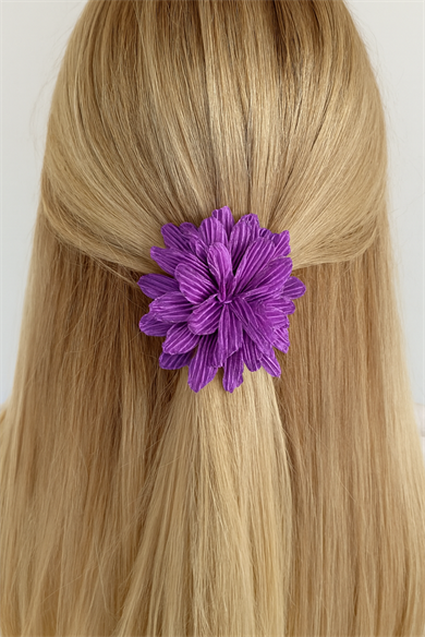 Mor Renk Çiçek Figürlü Mandal Toka