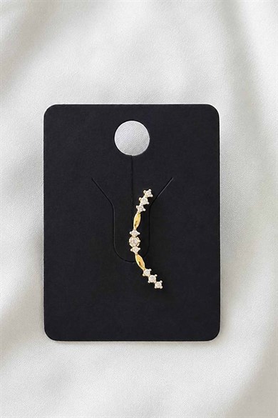 Altın Renk  Taşlı Cerrahi Çelik Tragus/Kıkırdak Küpe/Piercing (Tek)