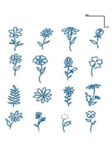 Karışık Figürlü 12 Saat Sonra Kararan Geçici Dövme Tattoo