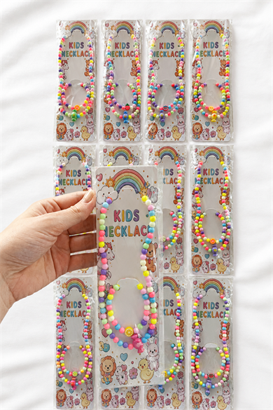 12li Karışık Figürlü Çocuk  Kolye/Bileklik Set
