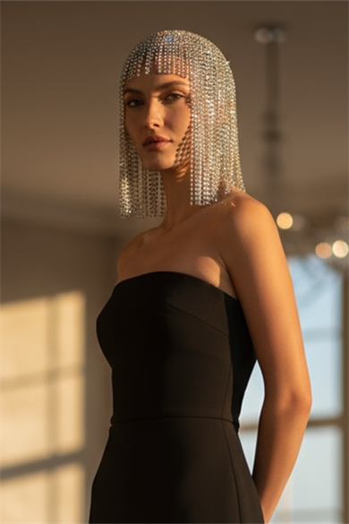 Altın Renk Taş Detaylı Saç Aksesuarı/Kına Aksesuarı