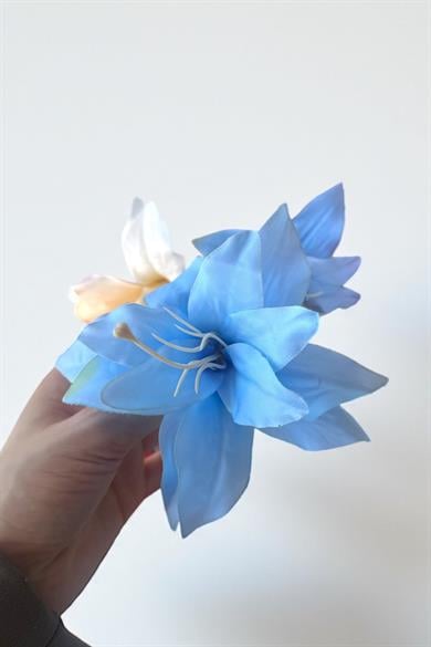 12li Karışık Renk Çiçek Figürlü Lastik Toka Set  