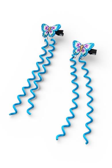 Mavi Renk Kelebek Figürlü Çocuk Yan Toka