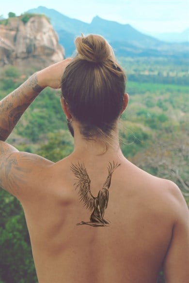 Kız Kanat Büyük Geçici Dövme Tattoo