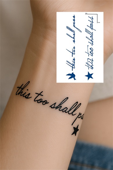 Yazı Detaylı 12 Saat Sonra Kararan Geçici Mini Dövme Tattoo