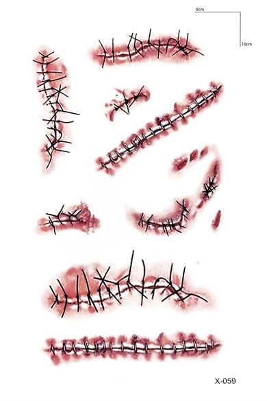 Dikiş İzi Mini Dövme Geçici Tattoo