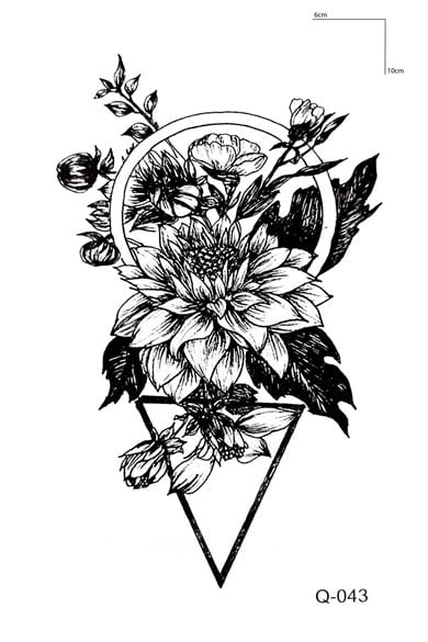 Geometrik Çiçek Mini Geçici Dövme Tattoo