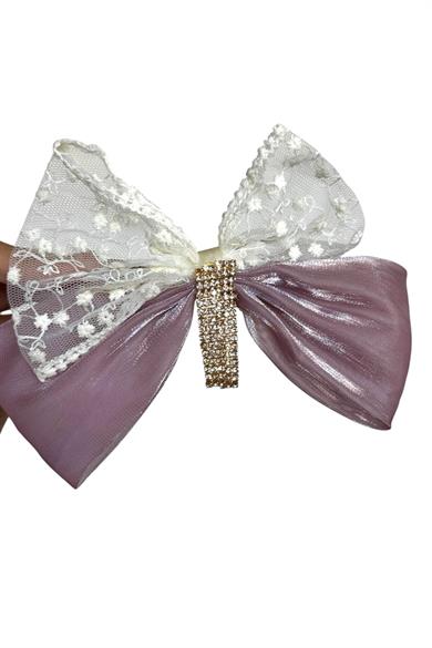 Mor Renk Kurdele Figürlü Taş Figürlü Otomat Toka