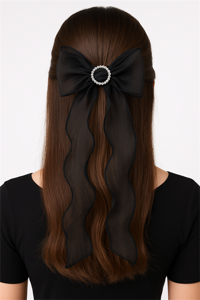 Siyah Renk Taş Detaylı Otoma Toka