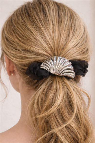 Gümüş Renk Midye Figürlü Metal Lastik Toka