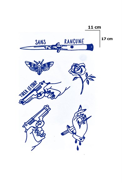 Çoklu Tabanca Sonradan Kararan Yarı Kalıcı Geçici Dövme Tattoo
