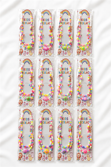 12li Karışık Figürlü Çocuk  Kolye/Bileklik Set