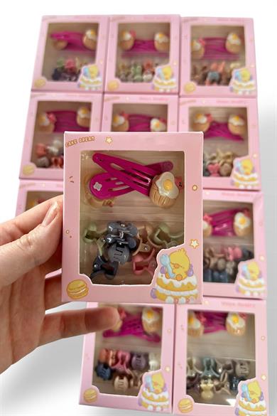 12li Karışık Renk Kutulu Toka Set