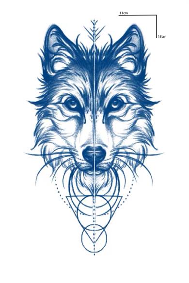 Kurt Figürlü 12 Saat Sonra Kararan Geçici Orta Dövme Tattoo