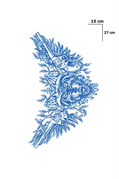 Kurt Figürlü Sonradan Kararan Yarı Kalıcı Geçici Dövme Tattoo