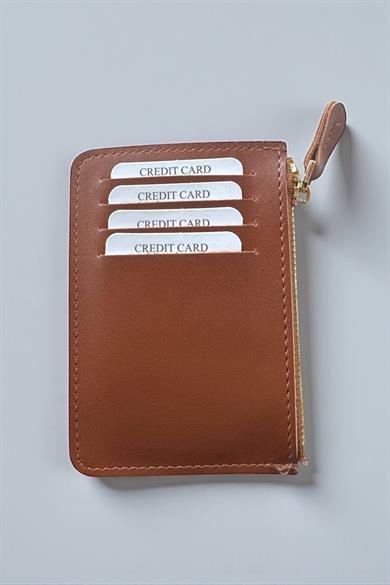 Kahve Renk Deri Kadın Cüzdan/ Kartlık