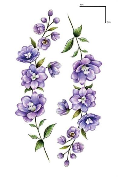 Geçici Çiçek Figürlü Mini Dövme Tattoo