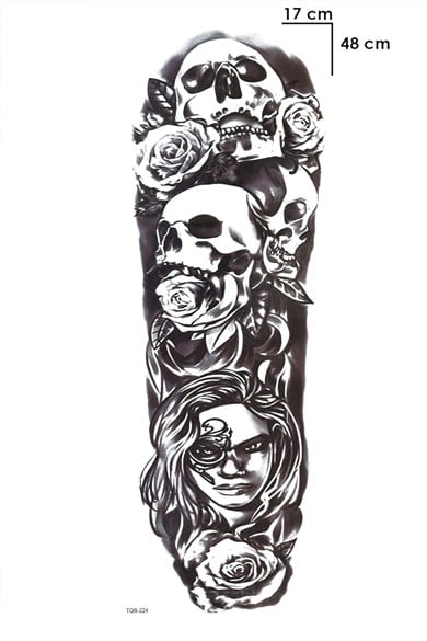 Kurukafa Kol Geçici Dövme Tattoo