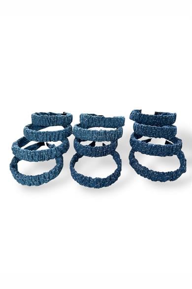 12´li Karışık Renk Kot Detaylı Taç Set