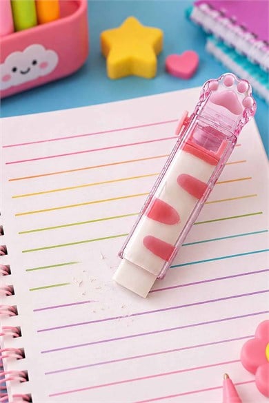 Pembe Renk Pati Figürlü Silgi