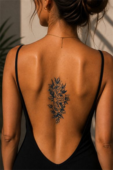 Çiçek Sonradan Kararan Yarı Kalıcı Geçici Dövme Tattoo