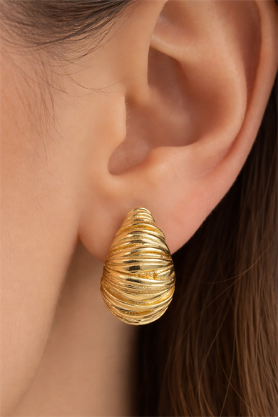 Altın Renk Çelik Küpe (Çift)