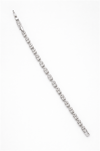 Gümüş Renk Taş Detaylı Çelik Xupıng VİP Bileklik